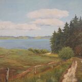 Painting „The Road to the Lake”, Danish design, 1980s, by Karin Hermansen