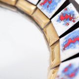 Miroir mural rond en céramique, Belgique, 1970