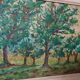 Peinture à l'huile sur panneau isorel paysage boisé signée et datée