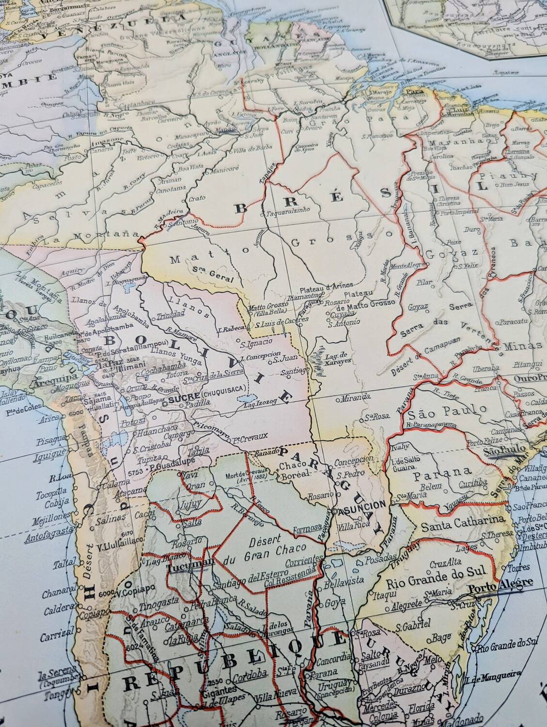 Printed in 1900, South America.