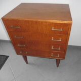 Vintage Commode 50s/60s - Compass Legs and Stained Oak