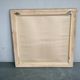 Vintage 1970s Czech Oak Veneer Square Mirror with Circular Glass