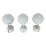 3 Max Bill wall lights for Temde in opaline, 1970s