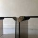 Design bedside table in metal & smoked glass, Roche Bobois 1970.