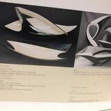 Vintage White and Iridescent Ceramic Bowl or Centerpiece N 6768 by Lusso, Italy