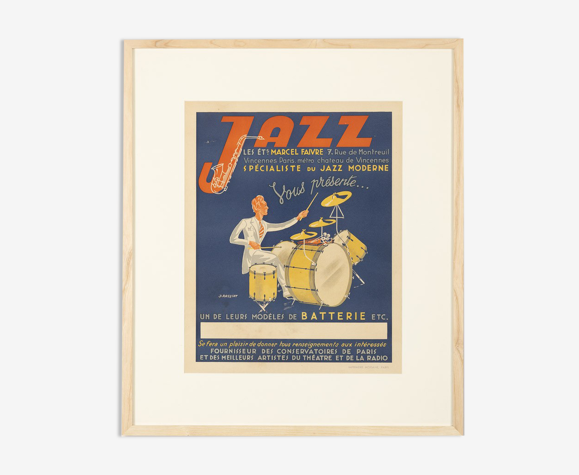 Affiche des années 1940 « Jazz », 63 x 73 cm