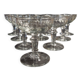 Coupes à champagne en verre Meisenthal modèle Mirabeau série de dix