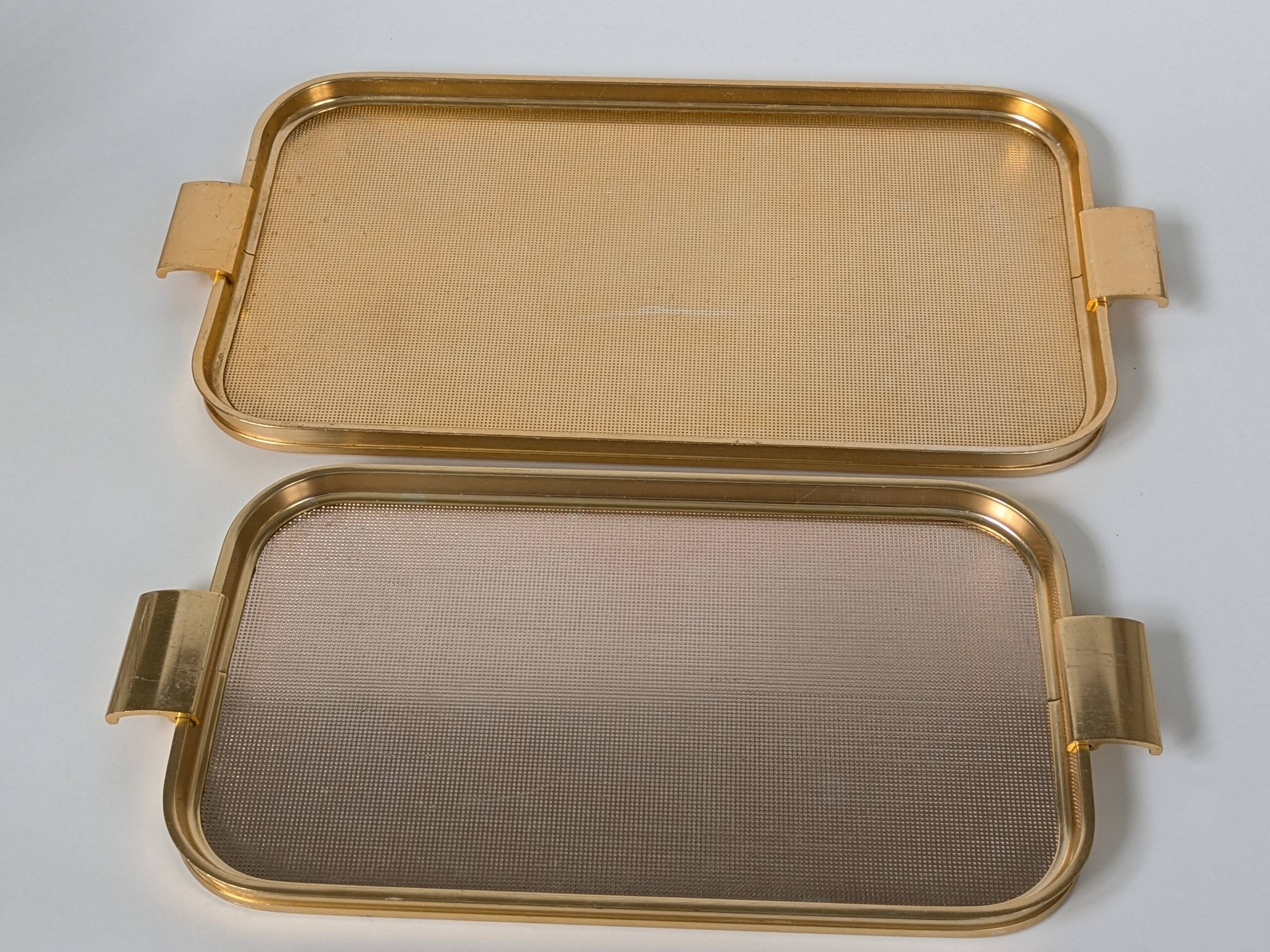 60s Cocktail Trays | Set of 2 | Gold Metal