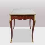 Louis XV style bureau plat with lake scene decoration. Circa 1850.