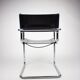 Paire de chaises Matteo Grassi MG5 cuir noir et chrome