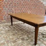 Oak community table with 8 drawers, 19th century