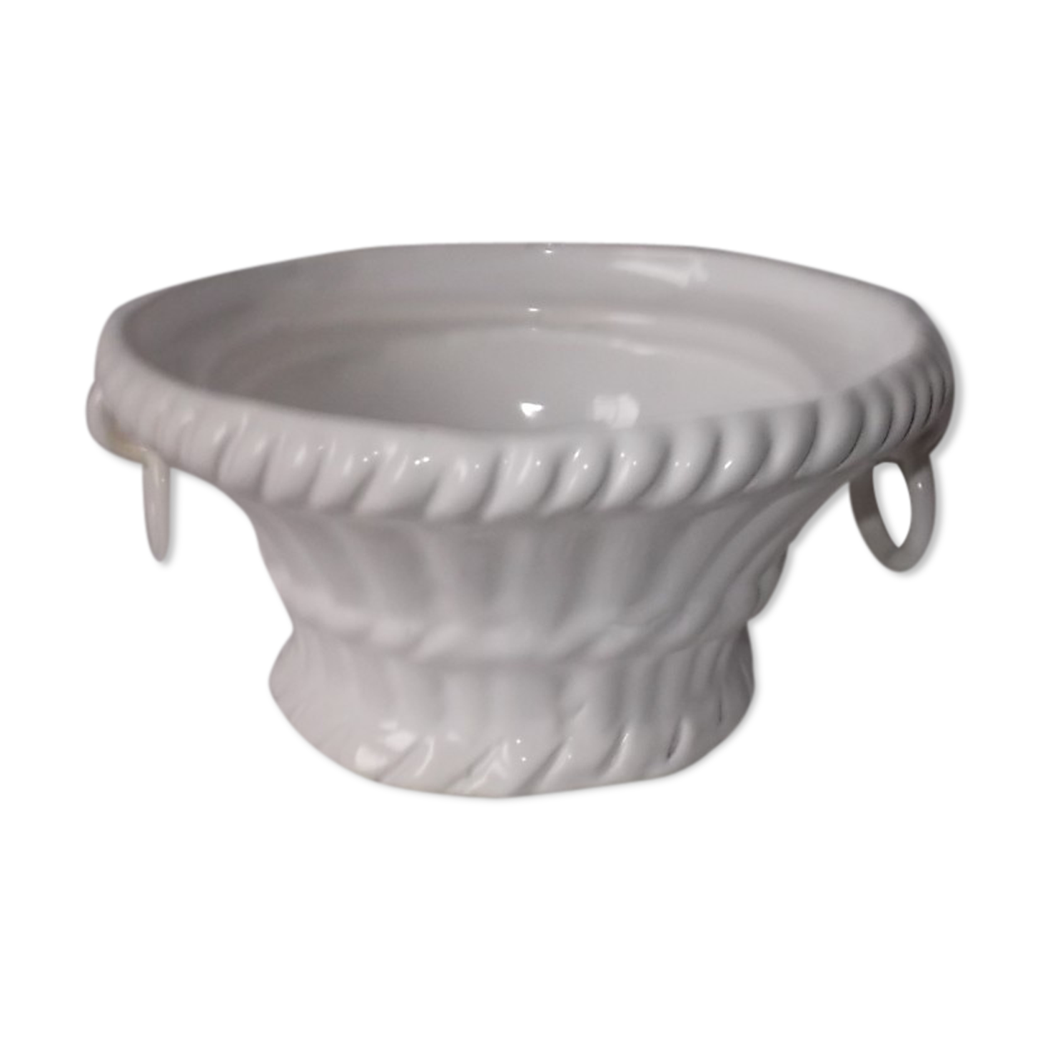 White earthenware basket
