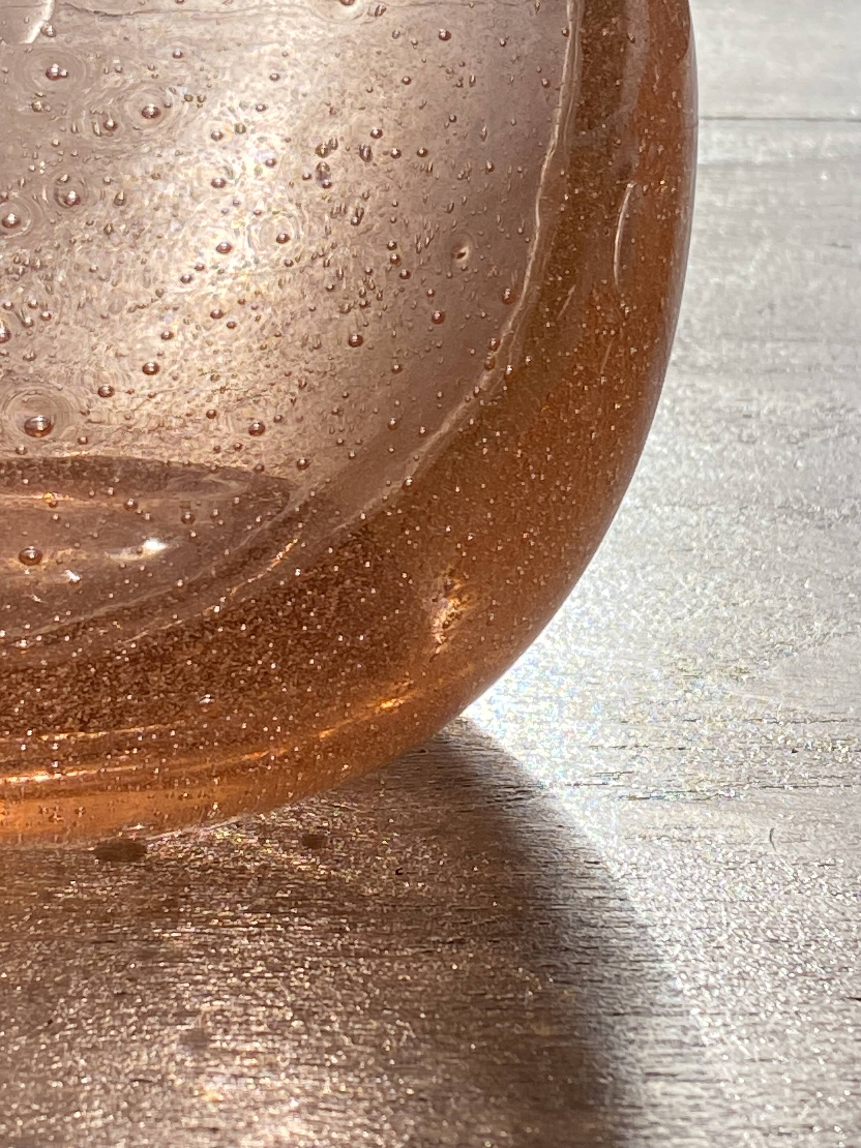 Pink glass vase after Biot