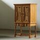 Vintage Danish Chevron Oak Cabinet, Henning Kjærnulf Baroque style, 1960s