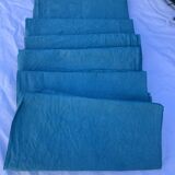 6 damask cotton towels tinted emerald blue