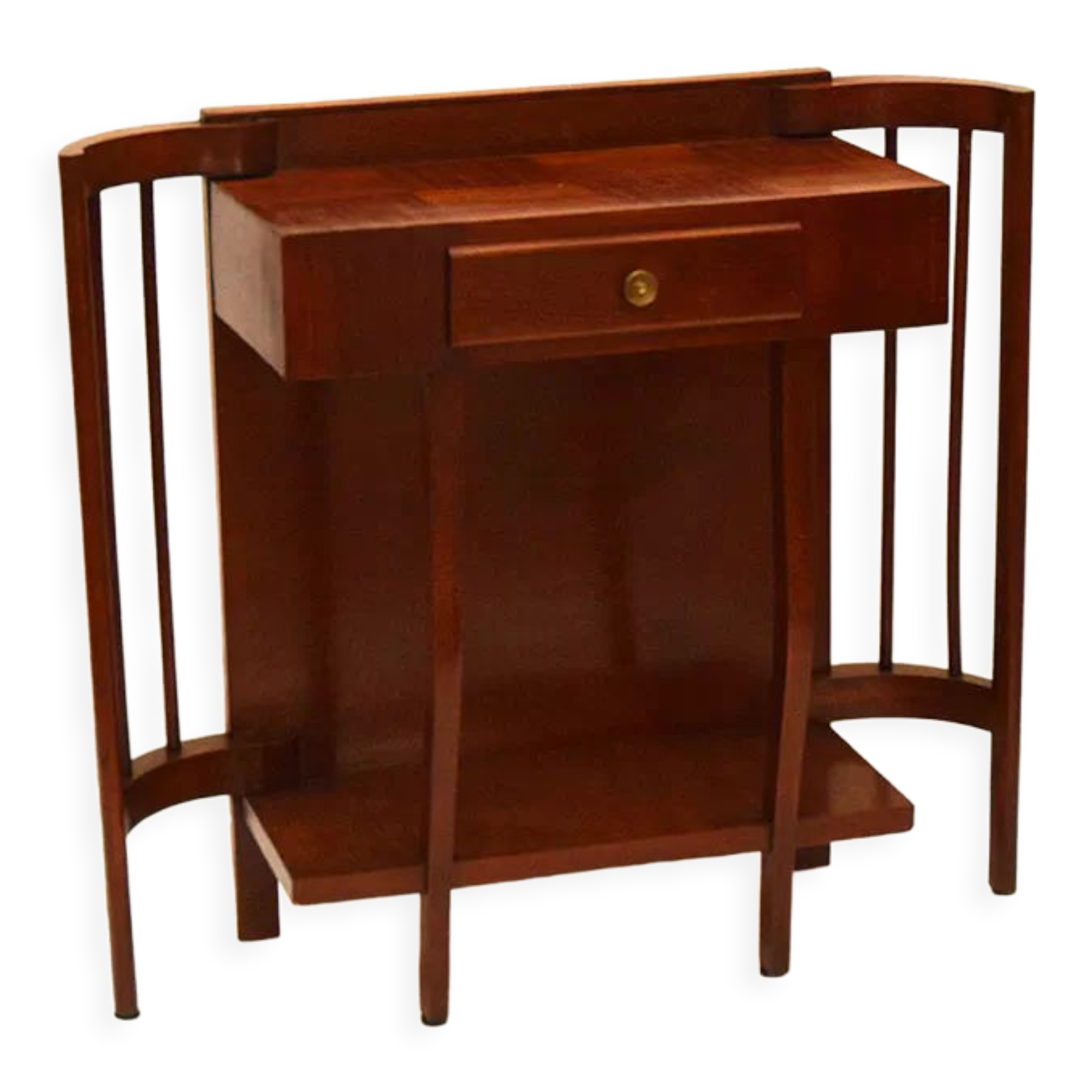 Console en bois de noyer courbé 1940