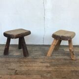 Pair of stools brutalist tripod gross desgin