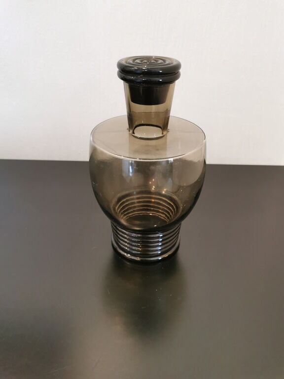 Smoked glass carafe, vintage design