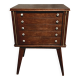 Empty silverware cabinet / vintage cutlery cabinet on tapered legs – year