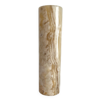 Straight vase in vintage alabaster or onyx