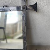Miroir brutaliste en fer forgé