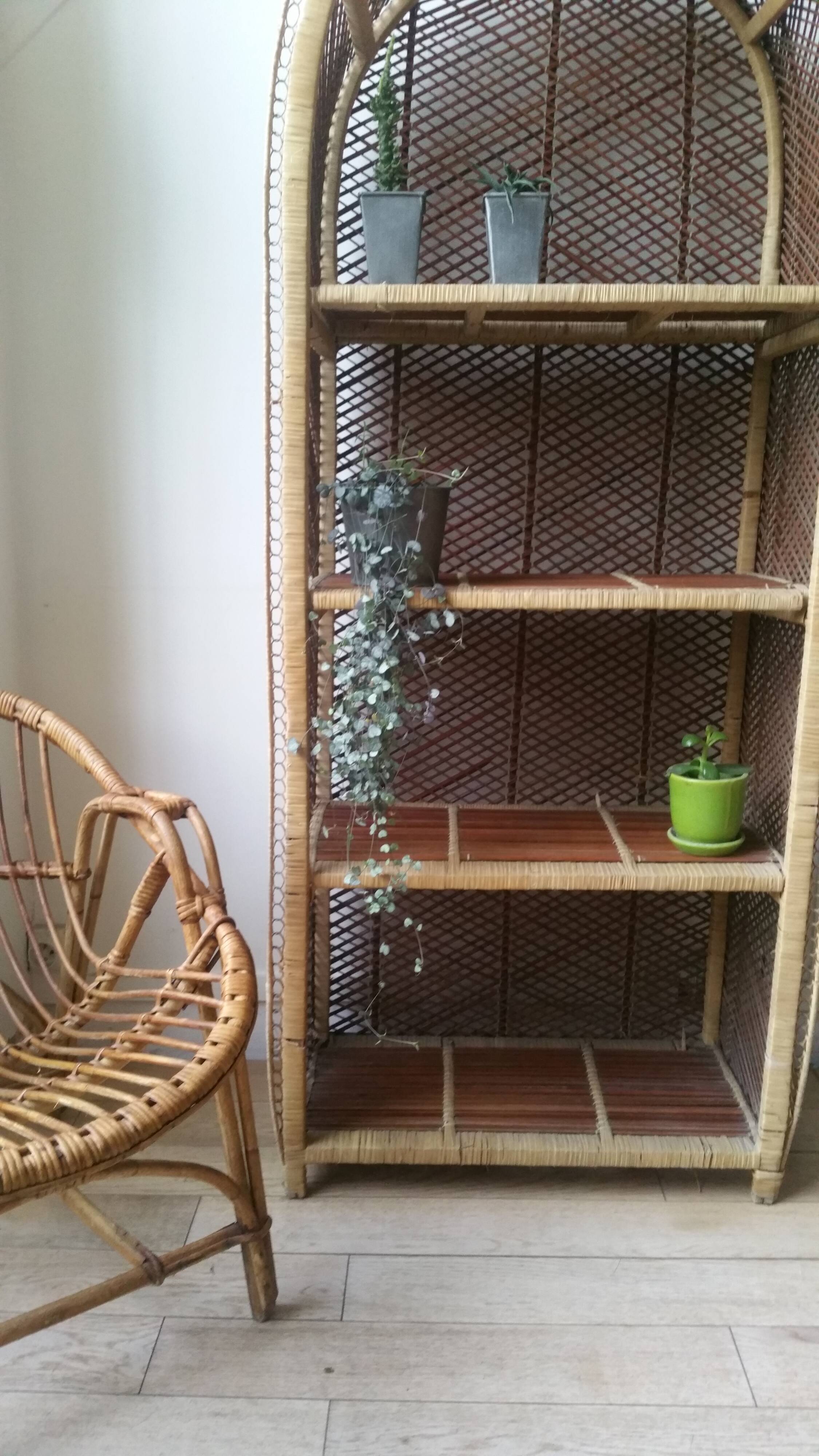 Rattan bookcase
