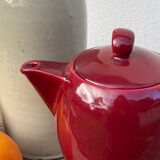 Vintage burgundy red teapot
