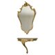 Gilded Rococo Style Mirror With Console Acanthus France