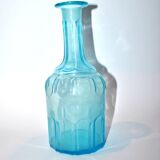 Vintage turquoise blue molded glass carafe 24cm
