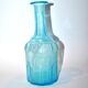 Vintage turquoise blue molded glass carafe 24cm