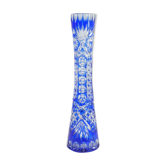 Vase en cristal taillé bleu