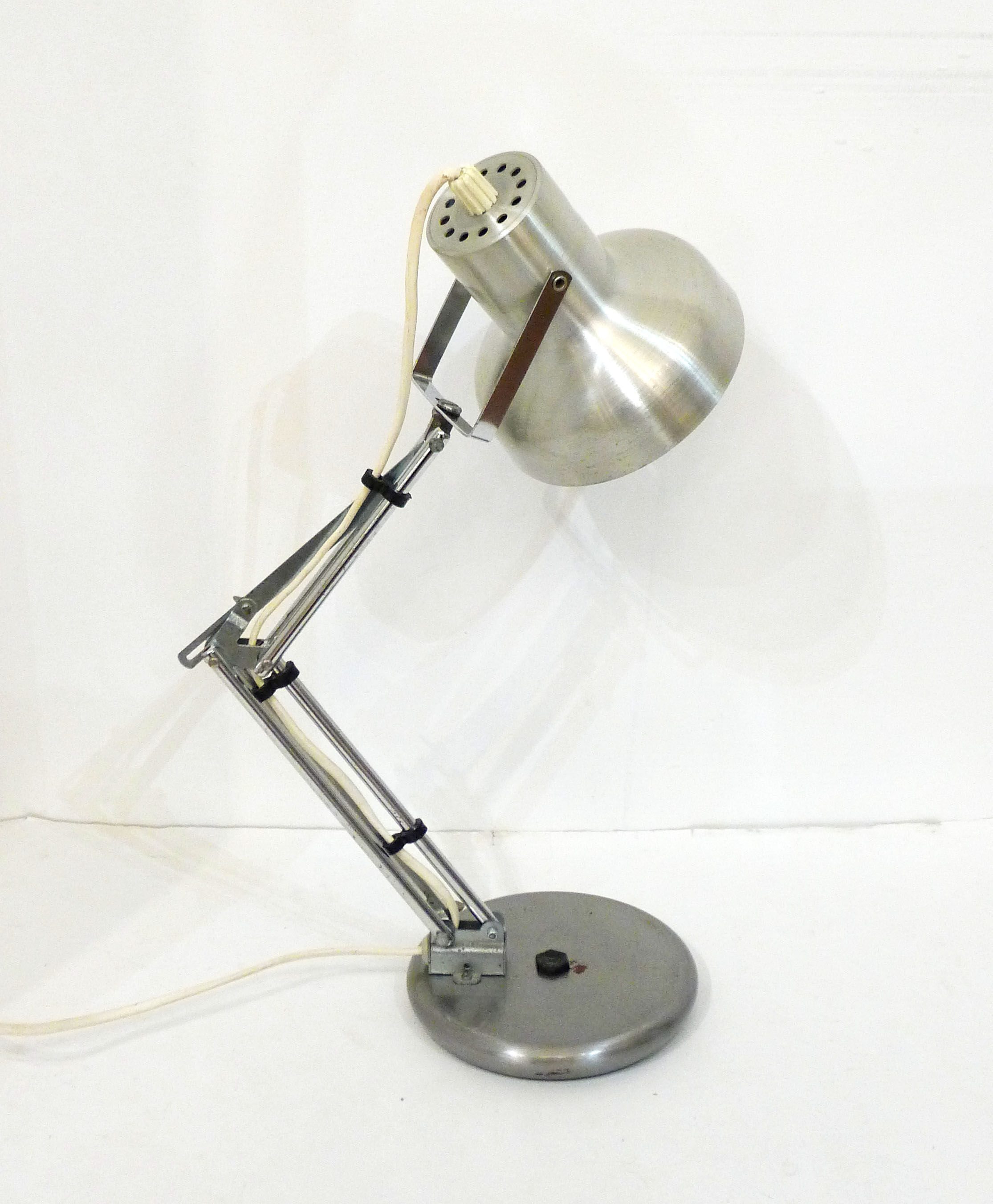 Chrome articulated office lamp