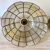 Mother-of-pearl and brass pendant light