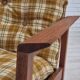 1970s, Danish lounge chair, original condition, furniture wool fabric, teak wood.