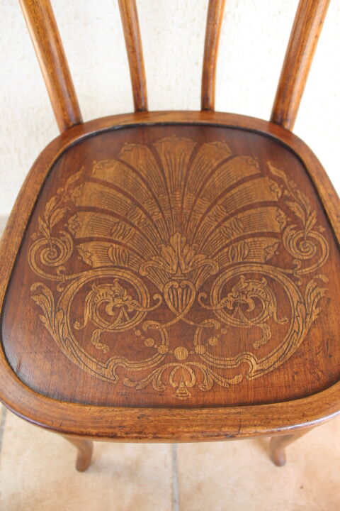 Mundus 42 pyrograved bistro chair