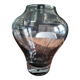 Large gradient anthracite smoked glass vase