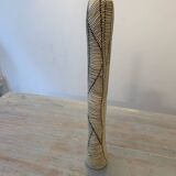 Vase grès blanc lignes noires
