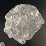 Heavy Crystal Trinket Bowl - Ashtray with Shells by Jolanda Prinsen, 1970s