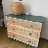 Commode bois et cannage
