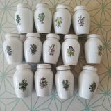 13 porcelain spice jars