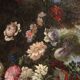 Peinture de nature morte ovale italienne antique du XVIIIe siècle