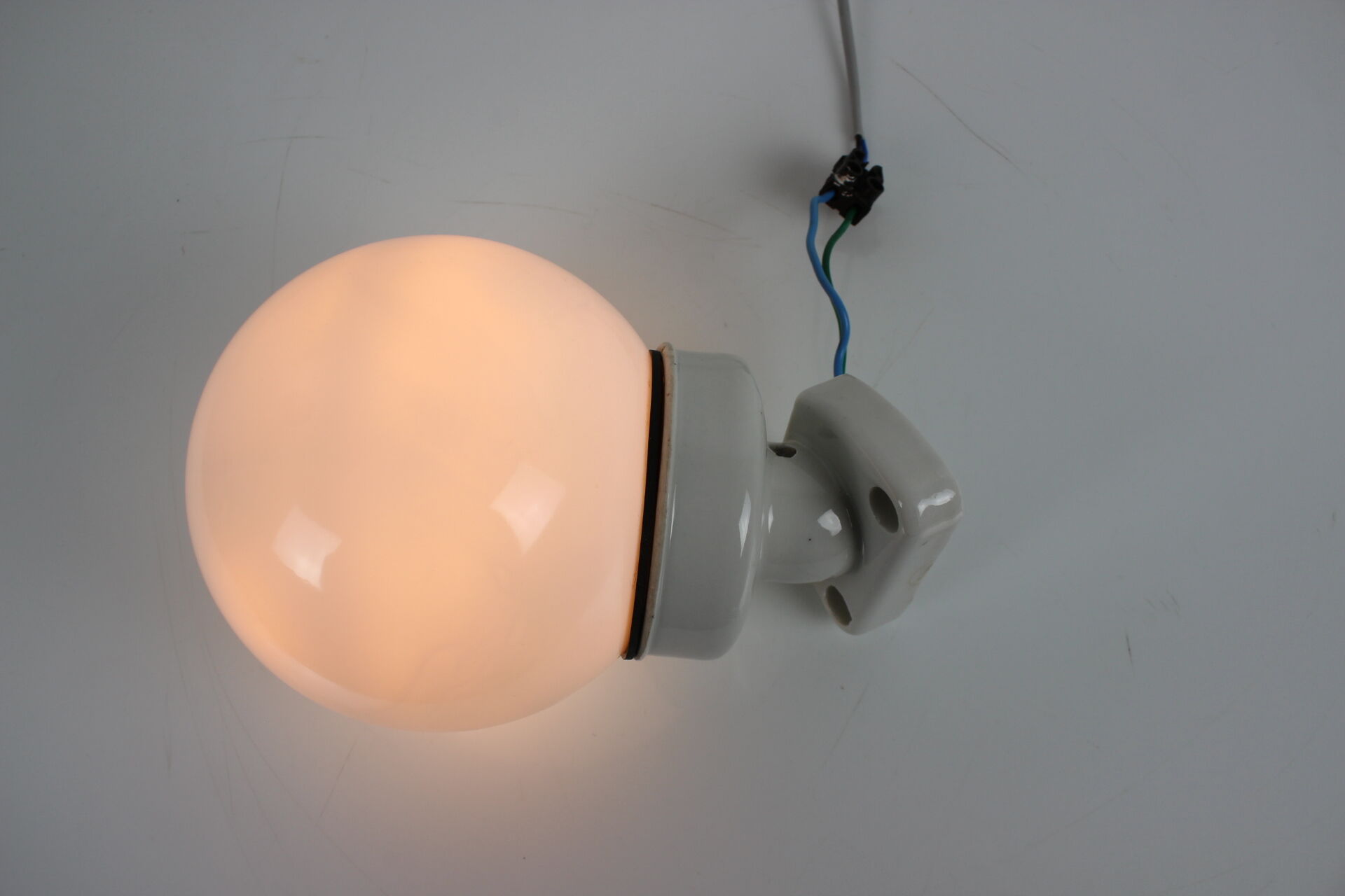 1960's Wall Lamp Porcelain and Glass, Czechoslovakia