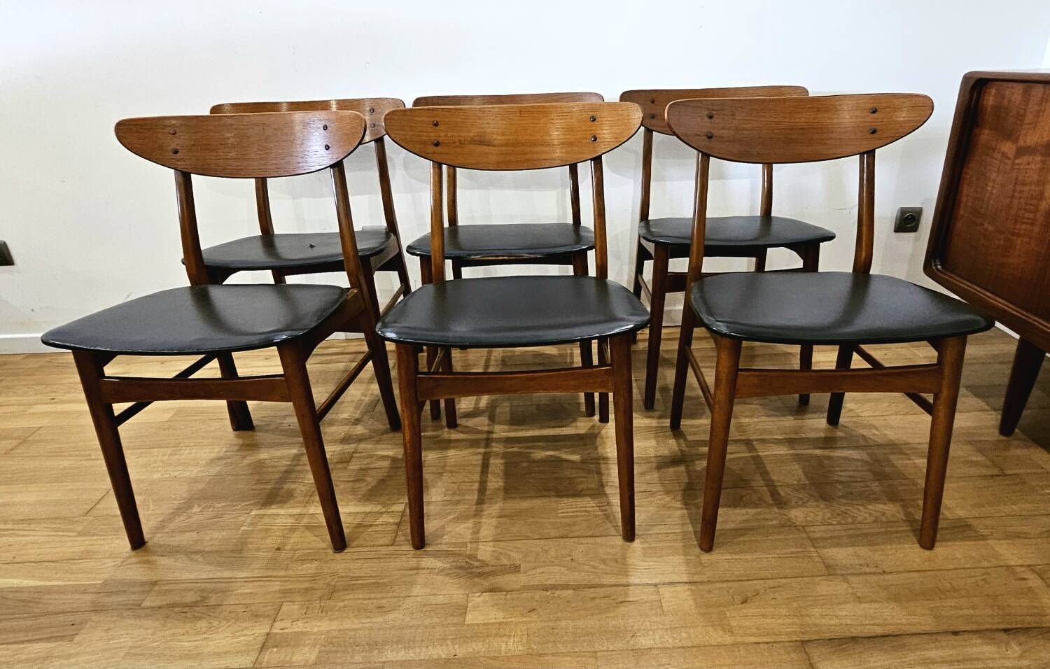 6 Danish teak chairs farstrup model monaco