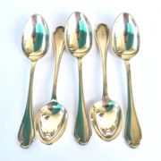 Christofle - set of 5 coffee mocha spoons model pompadour silver metal 10 cm