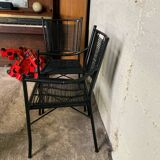 Bamboo metal chair and armchair