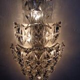 Large crystal glass flush mount from Kinkeldey, Germany, 1970s.
