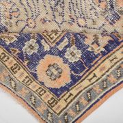Orange & navy blue turkish vintage rug