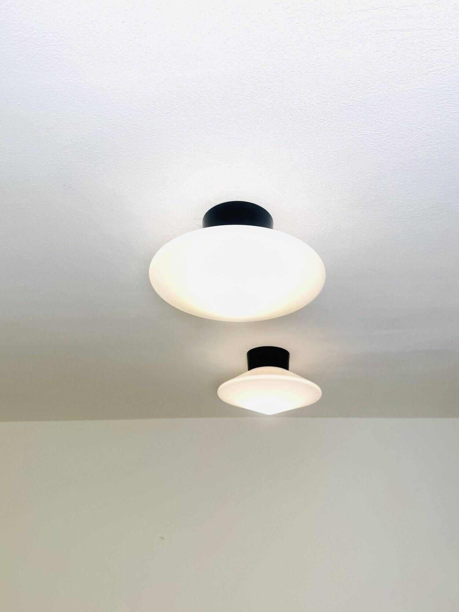 P-1410 Discus Milky Glass Ceiling Or Wall Lamps By Raak Amsterdam, The Netherlands 1960S