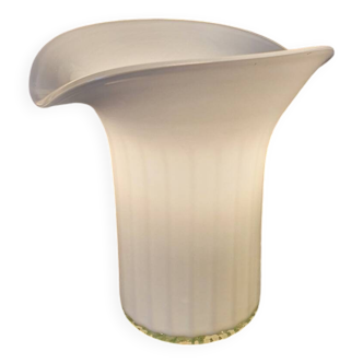 Lampe calla blanche de style Venini rare en verre de Murano vintage | Lampe luxueuse florale de forme organique | éclairage art déco italien fabriqué à la main