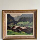 Oil on wood, Village of the Vosges - Georges GONTHIER (1886-1969)